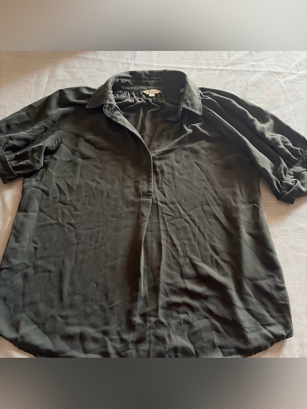 0063-Max studio Roll-Tab Collared Blouse